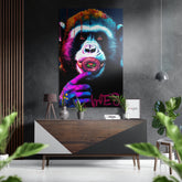 Monkey Kiss Brushed Aluminum Dibond Wall Art.